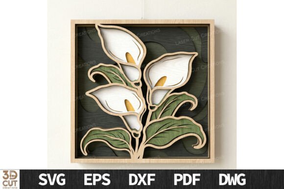 Download Layered Calla Lily Wall Art SVG - Layered Collection