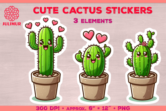 Download Expressive Cactus Stickers PNG - Premium Resources