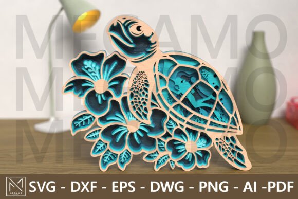 Download Sea Turtle Layered 6-Layer Laser Cut SVG - Layered Collection