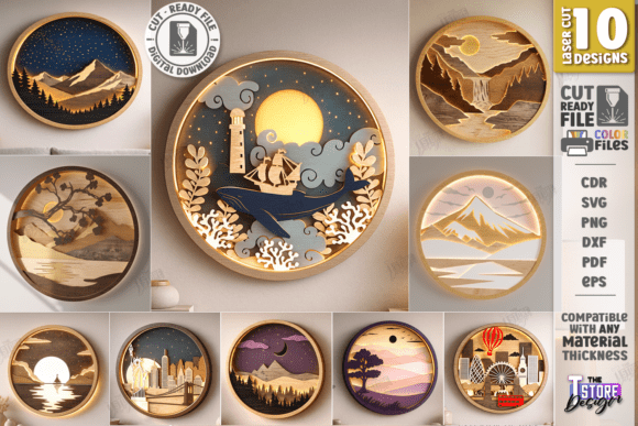 Download 3D Layered Modern Wall Art Laser Bundle - Layered Collection