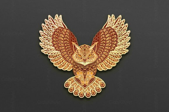 Download 3d Owl SVG, Mandala Layered Owl SVG - Layered Collection