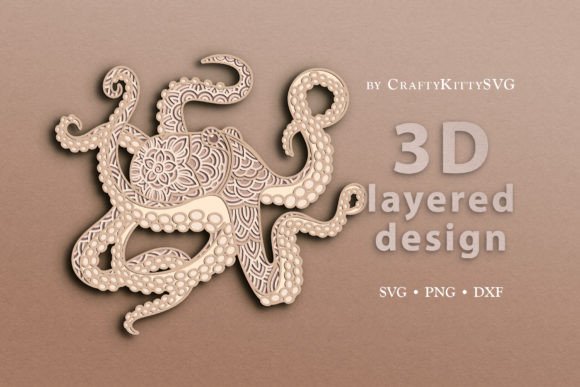 Download Octopus Tentacles 3D Layered SVG File - Layered Collection