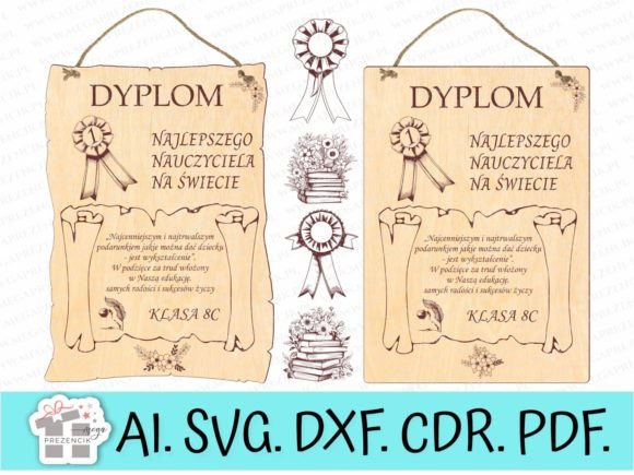 Download Diploma for Teacher's Day Svg Laser Cut - Teacher Collection